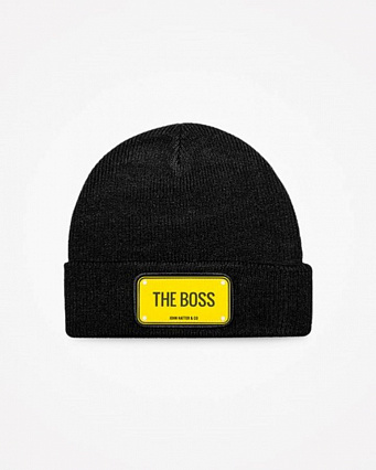 Шапка бини "THE BOSS" черная резиновая фото