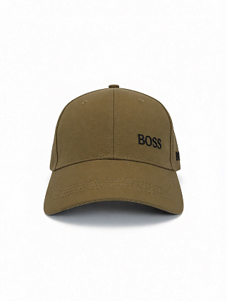Бейсболка BOSS цвета хаки с лаконичным чёрным логотипом фото