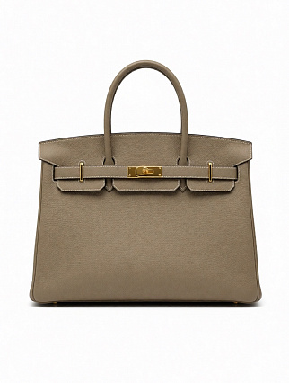 Сумка Hermès Birkin 30, кожа Togo, оттенок Etoupe, фурнитура из жёлтого золота фото