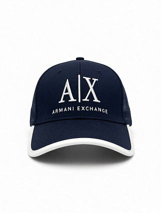 Бейсболка Armani Exchange тёмно‑синего цвета с логотипом A|X фото