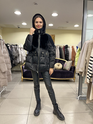 Куртка зимняя утепленная черный фото