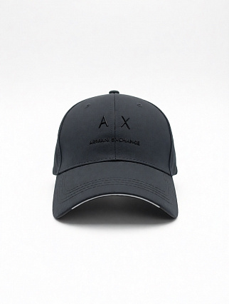 Бейсболка Armani Exchange тёмно‑серого цвета с тиснёным логотипом A|X и надписью «ARMANI EXCHANGE» фото