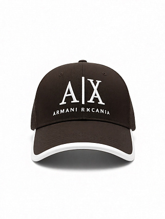 Бейсболка Armani Exchange тёмно‑коричневого цвета с логотипом A|X фото