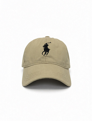 Бейсболка Polo Ralph Lauren бежевого цвета с логотипом Polo Player фото