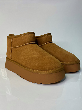 Угги короткие на платформе кэмел фото