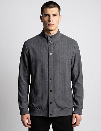 Brioni Куртка с воротником‑стойкой, графитовый оттенок фото