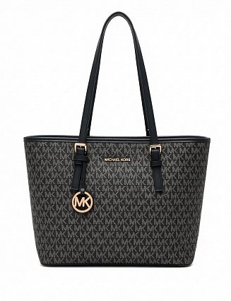 Michael Kors Сумка‑тоут Jet Set Travel с монограммным принтом и золотистой фурнитурой фото