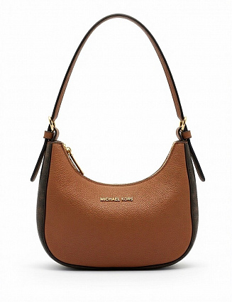 Michael Kors Сумка‑хобо из зернистой кожи карамельно‑коричневого цвета с тёмно‑серой отделкой фото